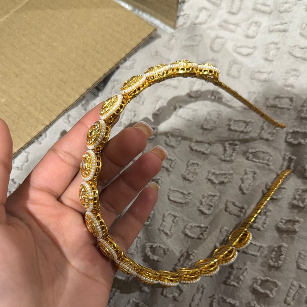 Gold Beaded Decorative Headband